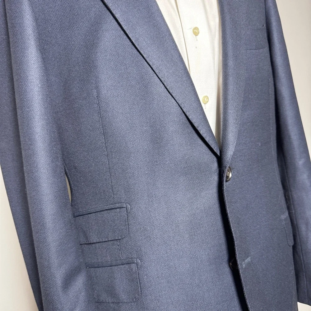 Suitsupply Blazer Mens‎ 44R Navy Blue Solid Wool Sienna Vitale Barberis Canonico